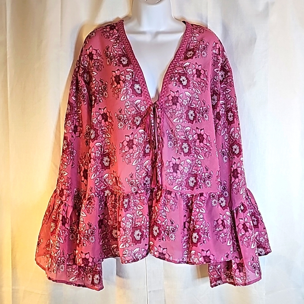 Rebellion M Floral Tie Cardigan